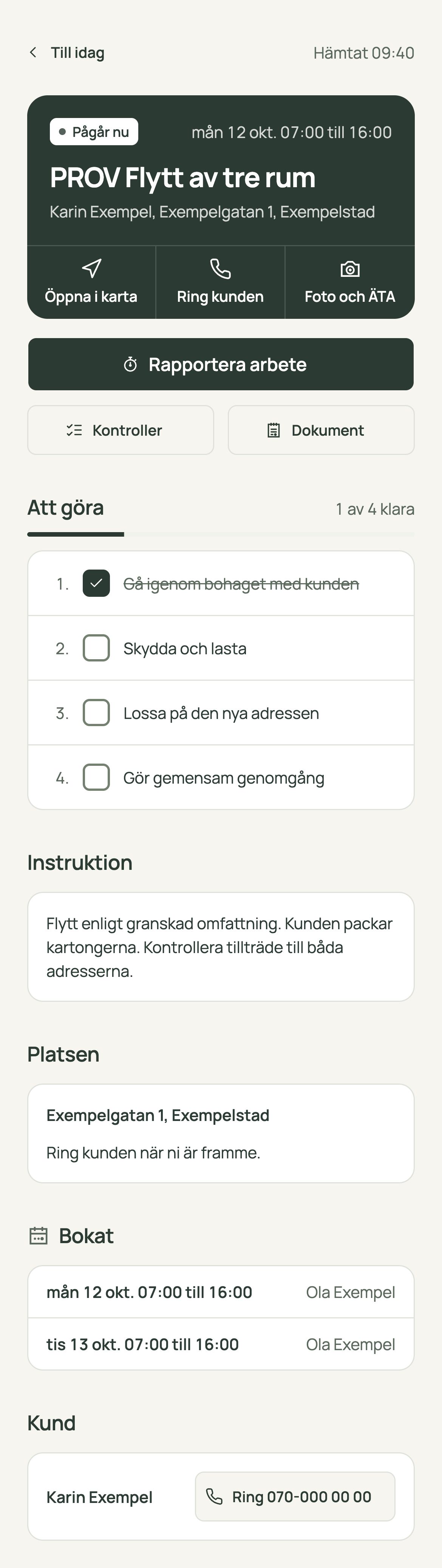 Det viktiga inför flyttdagen